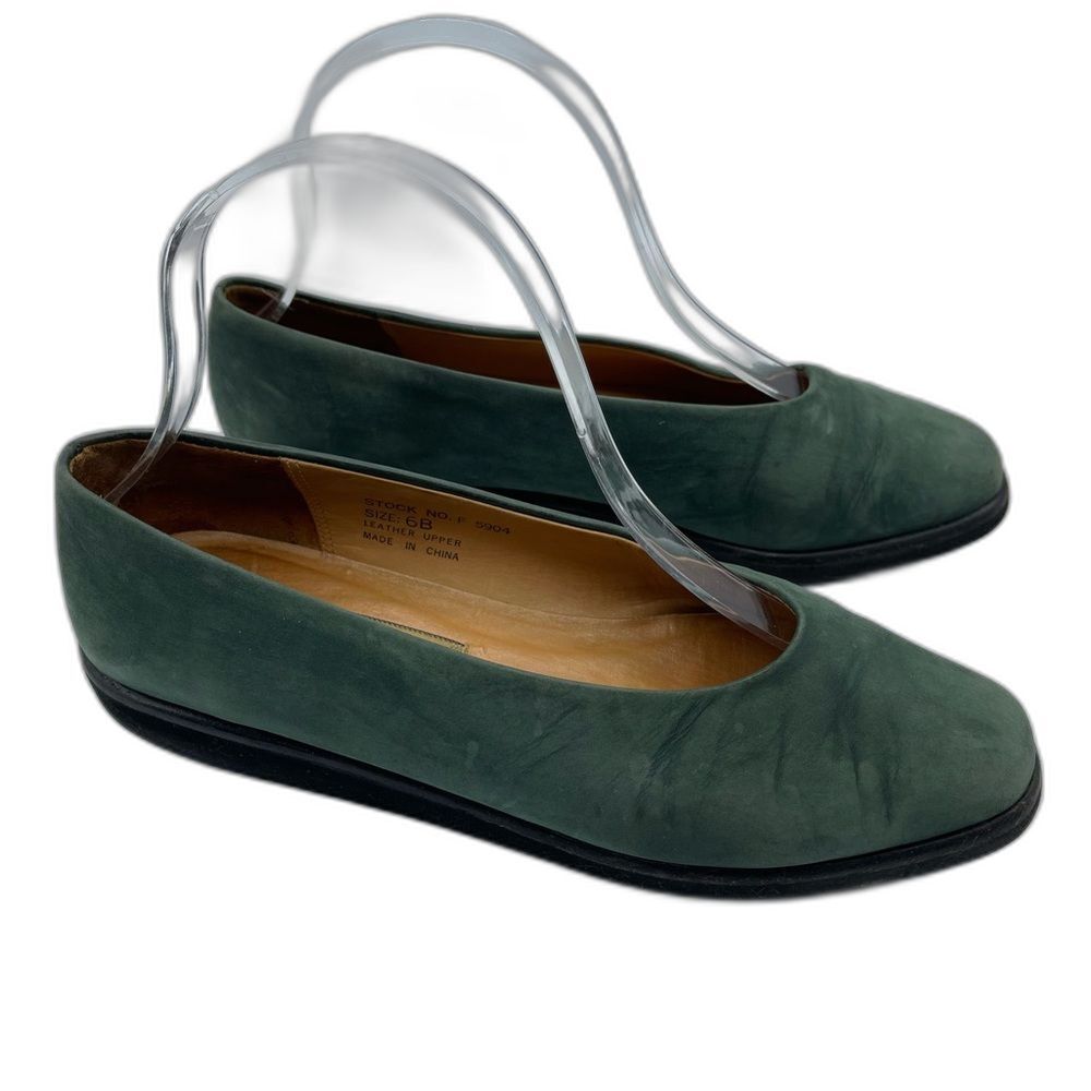 Cole Haan Green Suede Slip On Flats Shoes Size 6B